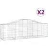 Image de vidaXL Vidaxl Paniers À Gabions Arqués 2 Pcs 200x50x60/80 Cm Fer Galvanisé