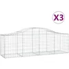 Image de Vidaxl Paniers Ã Gabions ArquÃ©s 3 Pcs 200x50x60/80 Cm Fer GalvanisÃ©