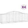 Image de vidaXL Vidaxl Paniers À Gabions Arqués 4 Pcs 200x50x60/80 Cm Fer Galvanisé