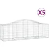 Image de vidaXL Vidaxl Paniers À Gabions Arqués 5 Pcs 200x50x60/80 Cm Fer Galvanisé