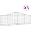 Image de Vidaxl Paniers Ã Gabions ArquÃ©s 6 Pcs 200x50x60/80 Cm Fer GalvanisÃ©