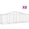 Image de Vidaxl Paniers Ã Gabions ArquÃ©s 8 Pcs 200x50x60/80 Cm Fer GalvanisÃ©