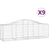 Image de vidaXL Vidaxl Paniers À Gabions Arqués 9 Pcs 200x50x60/80 Cm Fer Galvanisé