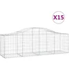 Image de vidaXL Vidaxl Paniers À Gabions Arqués 15 Pcs 200x50x60/80 Cm Fer Galvanisé