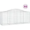 Image de vidaXL Vidaxl Paniers À Gabions Arqués 6 Pcs 200x50x80/100 Cm Fer Galvanisé