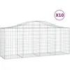 Image de vidaXL Vidaxl Paniers À Gabions Arqués 10 Pcs 200x50x80/100 Cm Fer Galvanisé