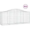 Image de vidaXL Vidaxl Paniers À Gabions Arqués 12 Pcs 200x50x80/100 Cm Fer Galvanisé
