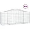 Image de vidaXL Vidaxl Paniers À Gabions Arqués 18 Pcs 200x50x80/100 Cm Fer Galvanisé