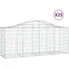 Image de vidaXL Vidaxl Paniers À Gabions Arqués 25 Pcs 200x50x80/100 Cm Fer Galvanisé