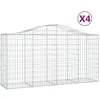 Image de vidaXL Vidaxl Paniers À Gabions Arqués 4 Pcs 200x50x100/120 Cm Fer Galvanisé