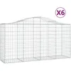 Image de vidaXL Vidaxl Paniers À Gabions Arqués 6 Pcs 200x50x100/120 Cm Fer Galvanisé