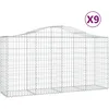 Image de vidaXL Vidaxl Paniers À Gabions Arqués 9 Pcs 200x50x100/120 Cm Fer Galvanisé