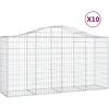 Image de vidaXL Vidaxl Paniers À Gabions Arqués 10 Pcs 200x50x100/120 Cm Fer Galvanisé