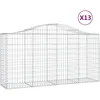 Image de vidaXL Vidaxl Paniers À Gabions Arqués 13 Pcs 200x50x100/120 Cm Fer Galvanisé