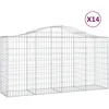 Image de vidaXL Vidaxl Paniers À Gabions Arqués 14 Pcs 200x50x100/120 Cm Fer Galvanisé