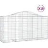 Image de vidaXL Vidaxl Paniers À Gabions Arqués 18 Pcs 200x50x100/120 Cm Fer Galvanisé
