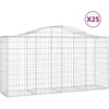 Image de vidaXL Vidaxl Paniers À Gabions Arqués 25 Pcs 200x50x100/120 Cm Fer Galvanisé