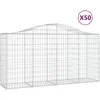 Image de vidaXL Vidaxl Paniers À Gabions Arqués 50 Pcs 200x50x100/120 Cm Fer Galvanisé