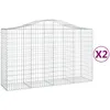Image de Vidaxl Paniers Ã Gabions ArquÃ©s 2 Pcs 200x50x120/140 Cm Fer GalvanisÃ©