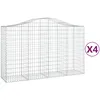 Image de Vidaxl Paniers Ã Gabions ArquÃ©s 4 Pcs 200x50x120/140 Cm Fer GalvanisÃ©