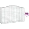 Image de Vidaxl Paniers Ã Gabions ArquÃ©s 9 Pcs 200x50x120/140 Cm Fer GalvanisÃ©