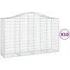 Image de Vidaxl Paniers Ã Gabions ArquÃ©s 10 Pcs 200x50x120/140 Cm Fer GalvanisÃ©