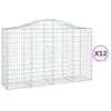 Image de Vidaxl Paniers Ã Gabions ArquÃ©s 12 Pcs 200x50x120/140 Cm Fer GalvanisÃ©