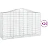 Image de vidaXL Vidaxl Paniers À Gabions Arqués 20 Pcs 200x50x120/140 Cm Fer Galvanisé