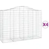 Image de vidaXL Vidaxl Paniers À Gabions Arqués 4 Pcs 200x50x140/160 Cm Fer Galvanisé