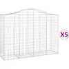 Image de vidaXL Vidaxl Paniers À Gabions Arqués 5 Pcs 200x50x140/160 Cm Fer Galvanisé