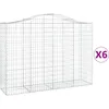 Image de vidaXL Vidaxl Paniers À Gabions Arqués 6 Pcs 200x50x140/160 Cm Fer Galvanisé
