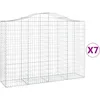 Image de vidaXL Vidaxl Paniers À Gabions Arqués 7 Pcs 200x50x140/160 Cm Fer Galvanisé