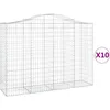 Image de Vidaxl Paniers Ã Gabions ArquÃ©s 10 Pcs 200x50x140/160 Cm Fer GalvanisÃ©