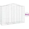 Image de Vidaxl Paniers Ã Gabions ArquÃ©s 11 Pcs 200x50x140/160 Cm Fer GalvanisÃ©