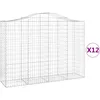 Image de vidaXL Vidaxl Paniers À Gabions Arqués 12 Pcs 200x50x140/160 Cm Fer Galvanisé