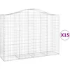 Image de vidaXL Vidaxl Paniers À Gabions Arqués 15 Pcs 200x50x140/160 Cm Fer Galvanisé