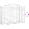 Image de Vidaxl Paniers Ã Gabions ArquÃ©s 18 Pcs 200x50x140/160 Cm Fer GalvanisÃ©
