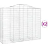Image de vidaXL Vidaxl Paniers À Gabions Arqués 2 Pcs 200x50x160/180 Cm Fer Galvanisé