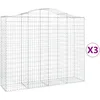 Image de Vidaxl Paniers Ã Gabions ArquÃ©s 3 Pcs 200x50x160/180 Cm Fer GalvanisÃ©