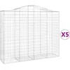 Image de vidaXL Vidaxl Paniers À Gabions Arqués 5 Pcs 200x50x160/180 Cm Fer Galvanisé