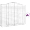 Image de vidaXL Vidaxl Paniers À Gabions Arqués 7 Pcs 200x50x160/180 Cm Fer Galvanisé