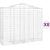 Image de vidaXL Vidaxl Paniers À Gabions Arqués 8 Pcs 200x50x160/180 Cm Fer Galvanisé