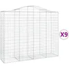 Image de vidaXL Vidaxl Paniers À Gabions Arqués 9 Pcs 200x50x160/180 Cm Fer Galvanisé