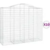 Image de vidaXL Vidaxl Paniers À Gabions Arqués 10 Pcs 200x50x160/180 Cm Fer Galvanisé