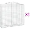 Image de vidaXL Vidaxl Paniers À Gabions Arqués 4 Pcs 200x50x180/200 Cm Fer Galvanisé