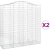 Image de vidaXL Vidaxl Paniers À Gabions Arqués 2 Pcs 200x50x200/220 Cm Fer Galvanisé
