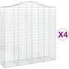 Image de vidaXL Vidaxl Paniers À Gabions Arqués 4 Pcs 200x50x200/220 Cm Fer Galvanisé