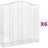 Image de vidaXL Vidaxl Paniers À Gabions Arqués 6 Pcs 200x50x200/220 Cm Fer Galvanisé