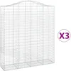 Image de vidaXL Vidaxl Paniers À Gabions Arqués 3 Pcs 200x50x220/240 Cm Fer Galvanisé