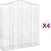 Image de vidaXL Vidaxl Paniers À Gabions Arqués 4 Pcs 200x50x220/240 Cm Fer Galvanisé